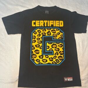 WWE Black Tee with Yellow and Blue Certified G Design‎